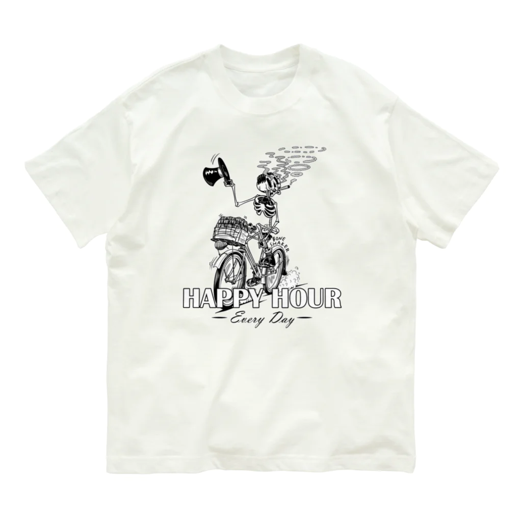 nidan-illustrationの"HAPPY HOUR"(B&W) #1 オーガニックコットンTシャツ