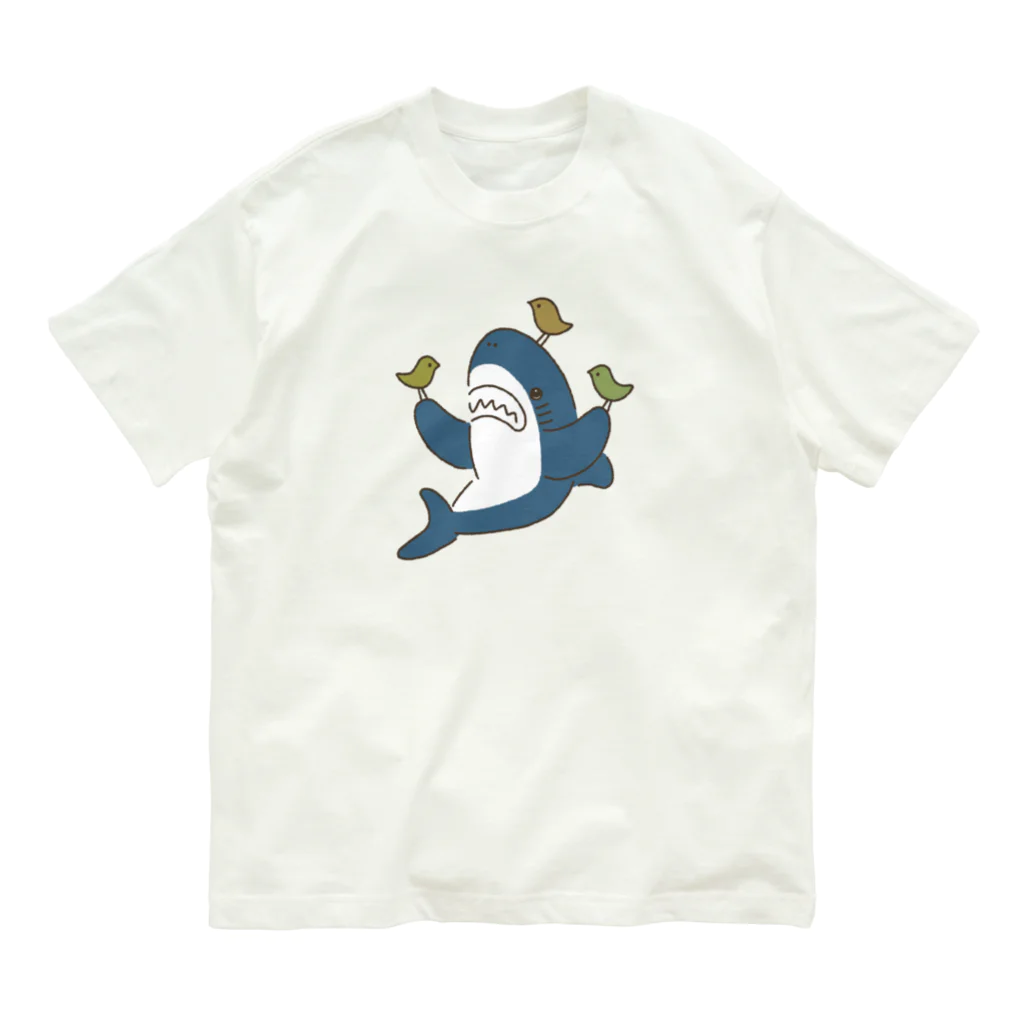 サメ わりとおもいのことりとサメ Organic Cotton T-Shirt