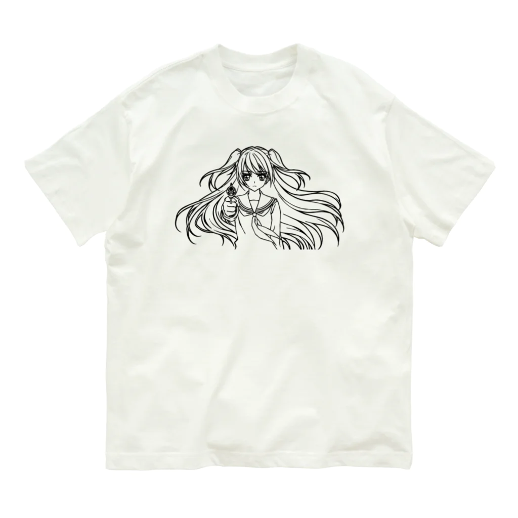 オペラの女子高生とリボルバー オーガニックコットンTシャツ