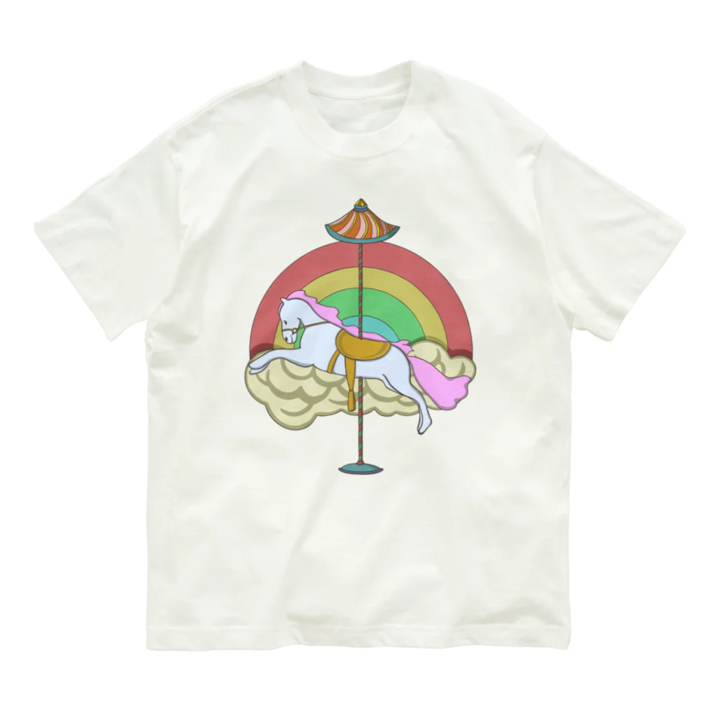 prunelleのメリーゴーラウンド オーガニックコットンTシャツ