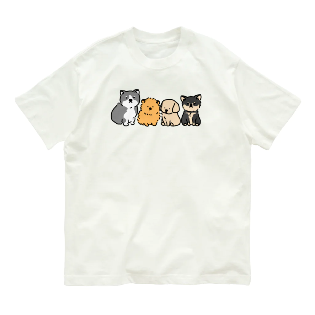 ゆるあにまるの子犬集合　文字無しver Organic Cotton T-Shirt