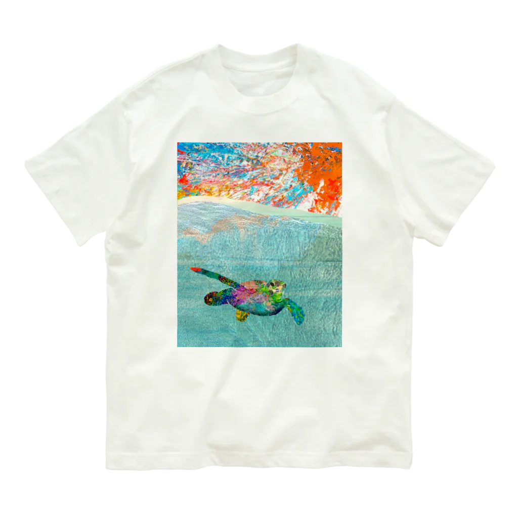 SUNRISE SOUNDのウミガメ オーガニックコットンTシャツ