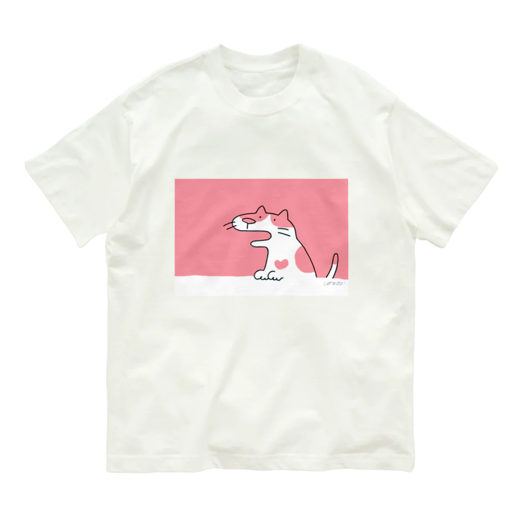 しろくまのかばん屋さん（SUZURI店）のぶちねこさん Organic Cotton T-Shirt