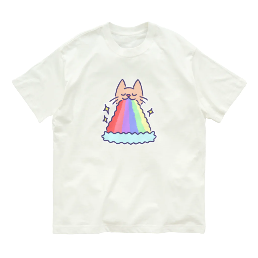 サメ わりとおもいのゆめかわゲボゲボにゃんこ Organic Cotton T-Shirt