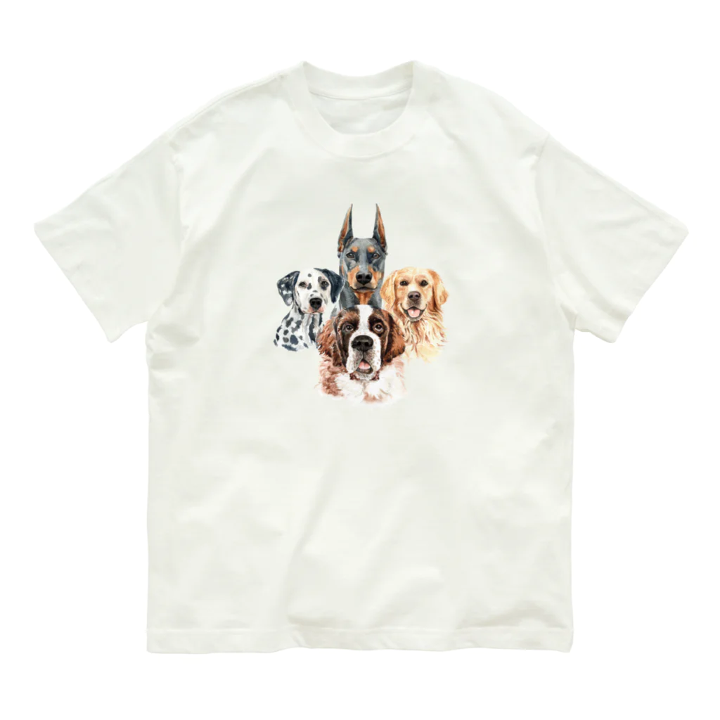 SANKAKU DESIGN STOREの賢くて優しい、大きい犬たち。 オーガニックコットンTシャツ