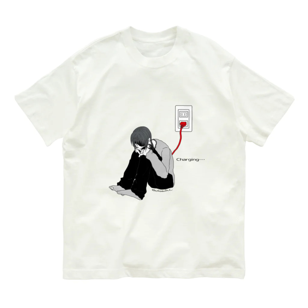 Draw freelyのCharging オーガニックコットンTシャツ