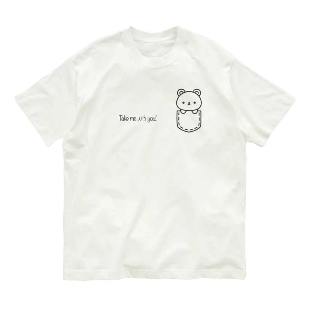 みょーのつれてって！【クマ/英字】 オーガニックコットンTシャツ