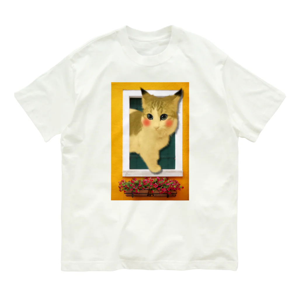 𝙈𝙊𝙈𝙊'𝙨 𝙎𝙝𝙤𝙥の黄色いMOMO　開店記念 特別価格　 Organic Cotton T-Shirt