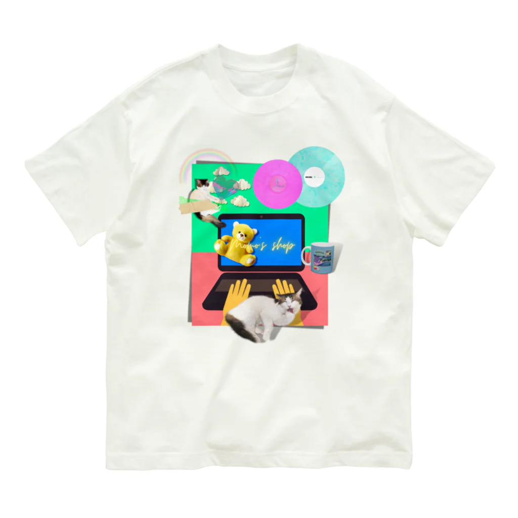 𝙈𝙊𝙈𝙊'𝙨 𝙎𝙝𝙤𝙥のMOMOはPCがお好き-02 オーガニックコットンTシャツ