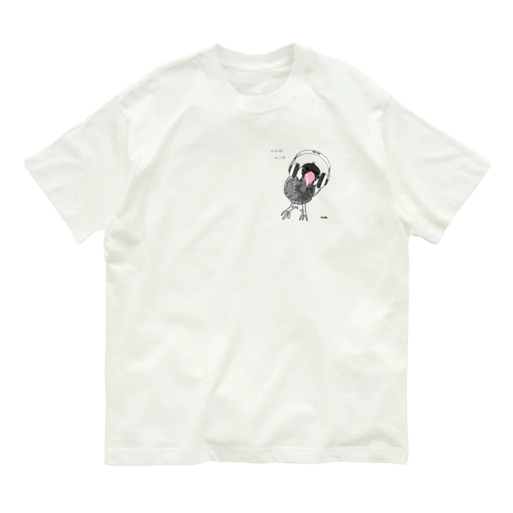 空飛ぶ猫 sakuuの文鳥 music Organic Cotton T-Shirt