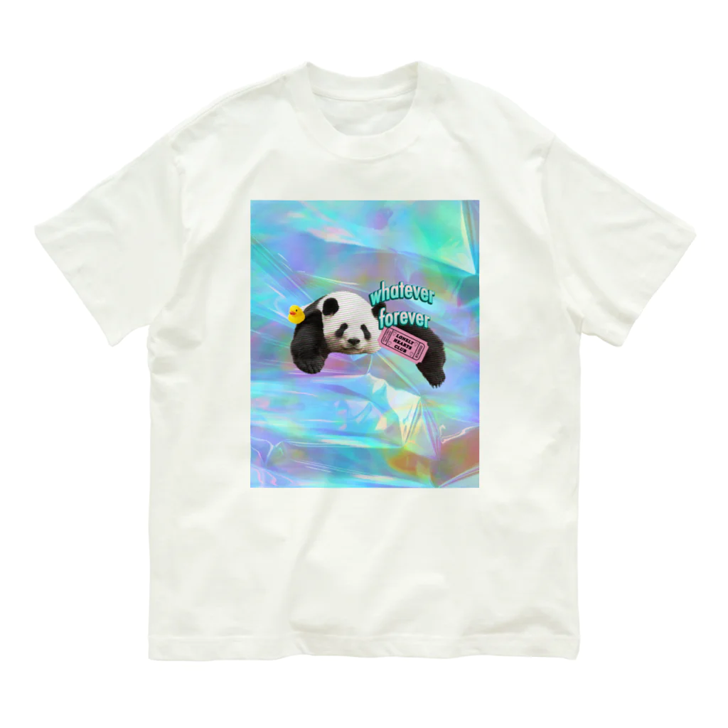 𝙈𝙊𝙈𝙊'𝙨 𝙎𝙝𝙤𝙥のホログラム & レトロpanda-03 オーガニックコットンTシャツ