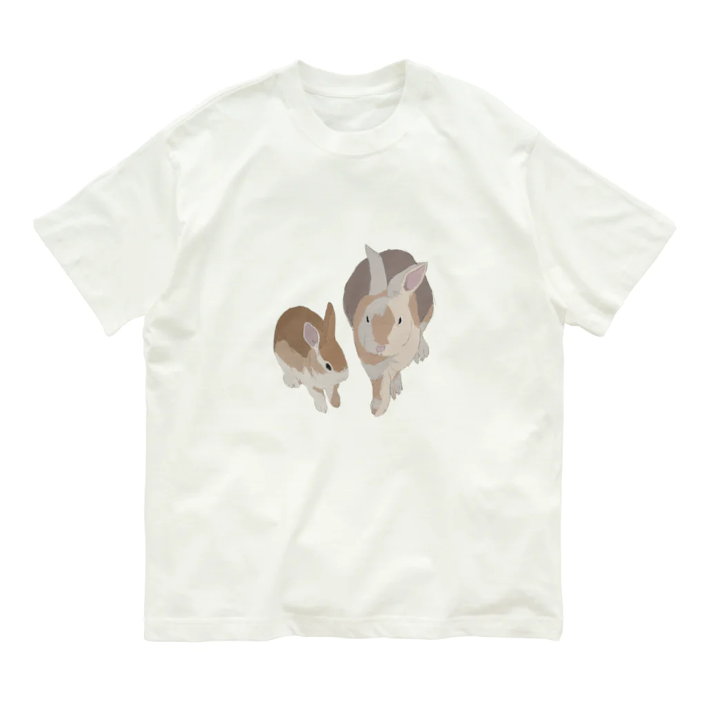 10year1yearのうさぎの親子 オーガニックコットンTシャツ