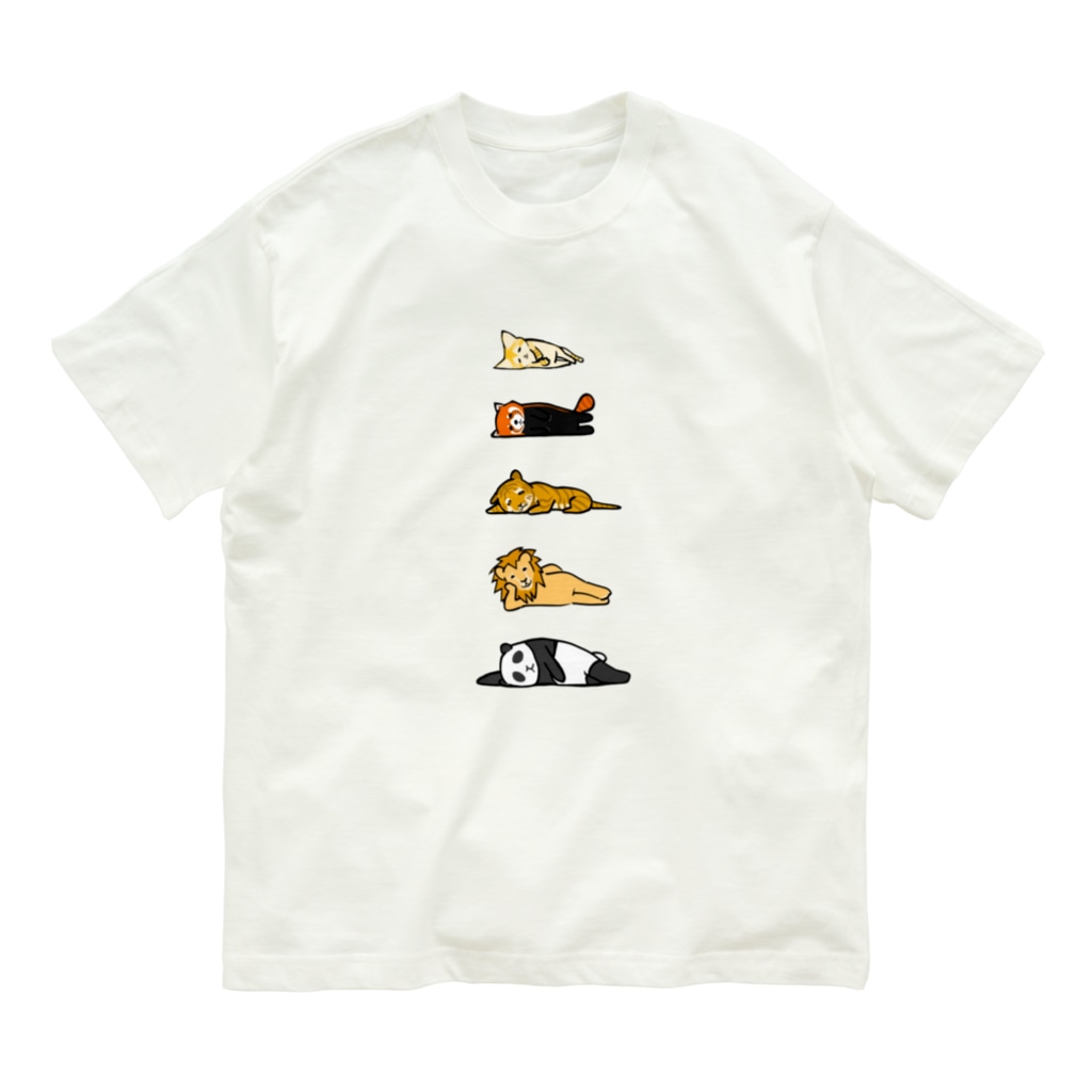 奇×屋の無気力な猫っぽい動物縦置き Organic Cotton T-Shirt