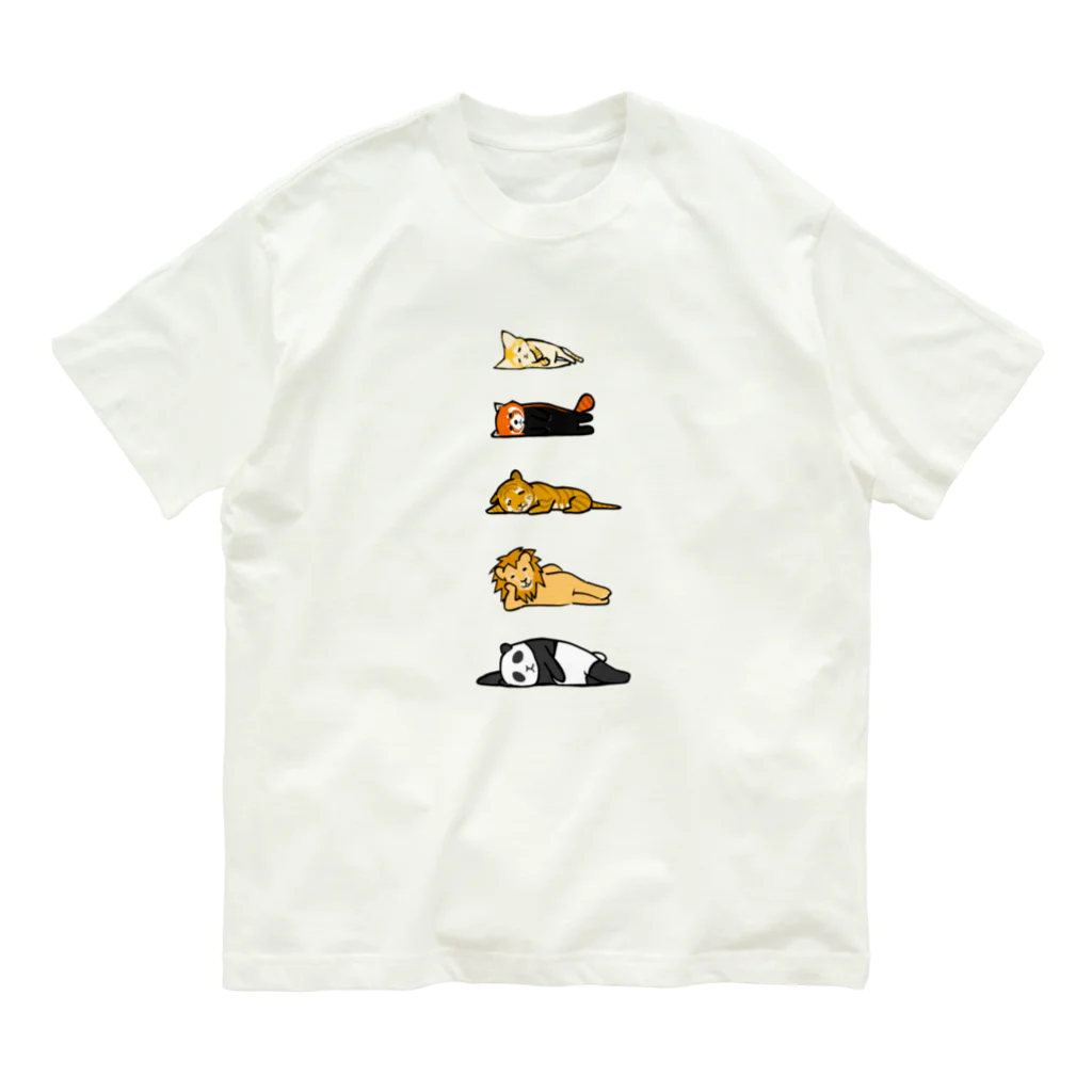 奇×屋の無気力な猫っぽい動物縦置き Organic Cotton T-Shirt