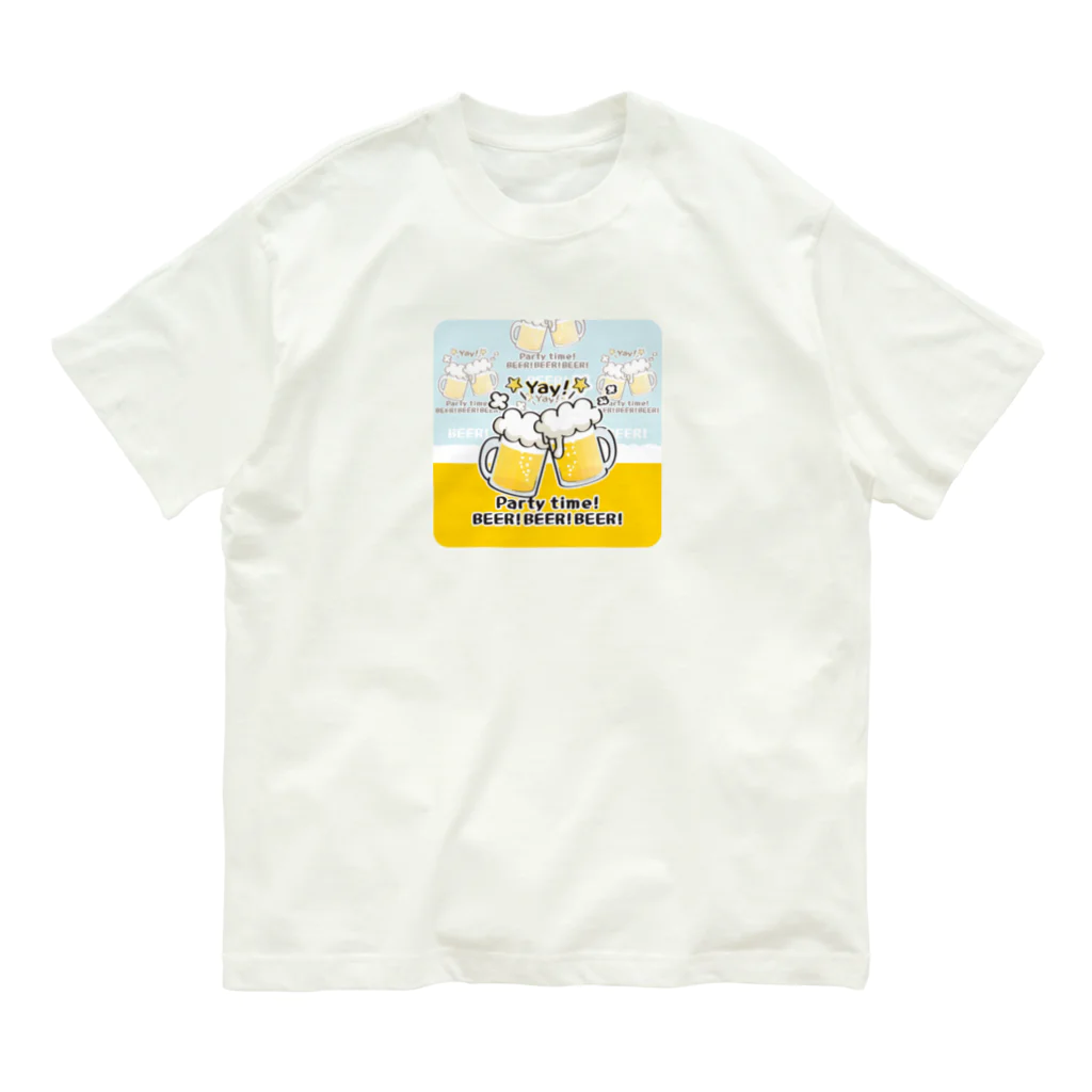 イラスト MONYAAT のBEER!BEER!BEER!*C オーガニックコットンTシャツ