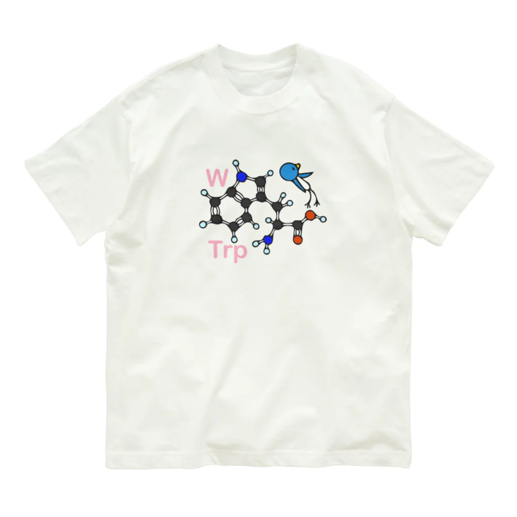 みずしまワークスのアミノ酸ぴよ トリプトファン オーガニックコットンTシャツ