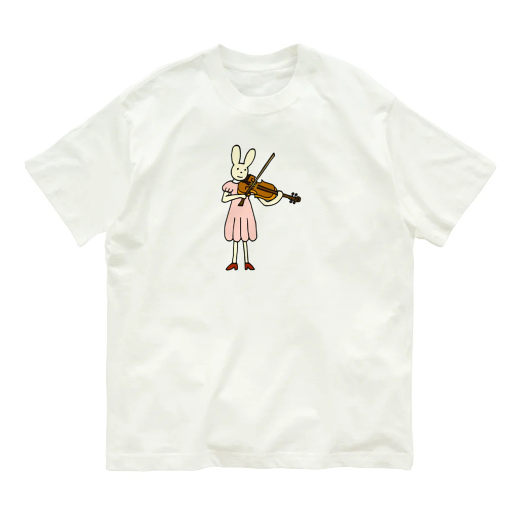 みずしまワークスのビオラうさぎさん Organic Cotton T-Shirt