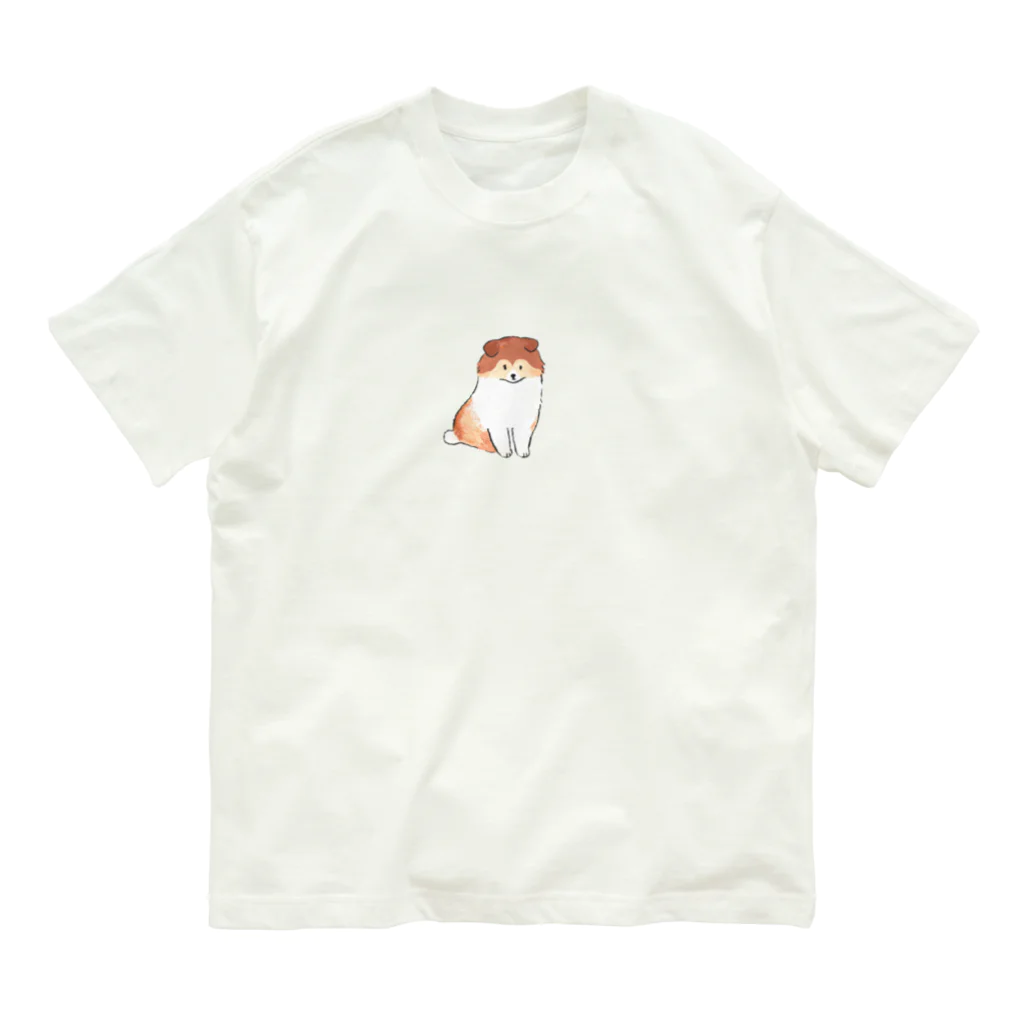 ずっこ（zucco.)の春の香りシェルティのこいぬ オーガニックコットンTシャツ