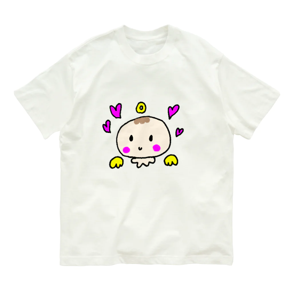 Yu-yuのゆるかわベビーの天使ちゃん オーガニックコットンTシャツ