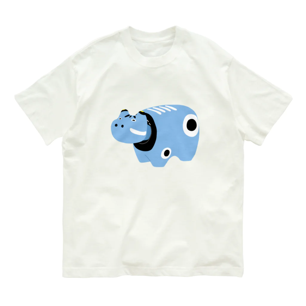 hiromashiiiの赤べこ(青) オーガニックコットンTシャツ