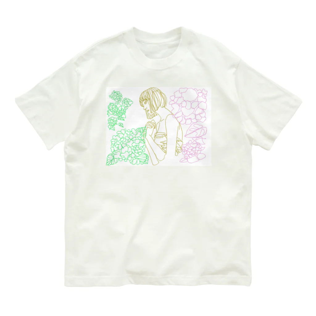 🧩ぇるもぁ_Gの紫陽花 オーガニックコットンTシャツ