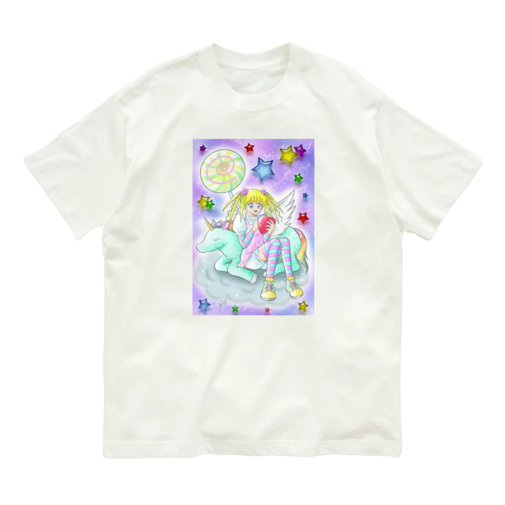 ほしまろずのユニコーンと少女 Organic Cotton T-Shirt