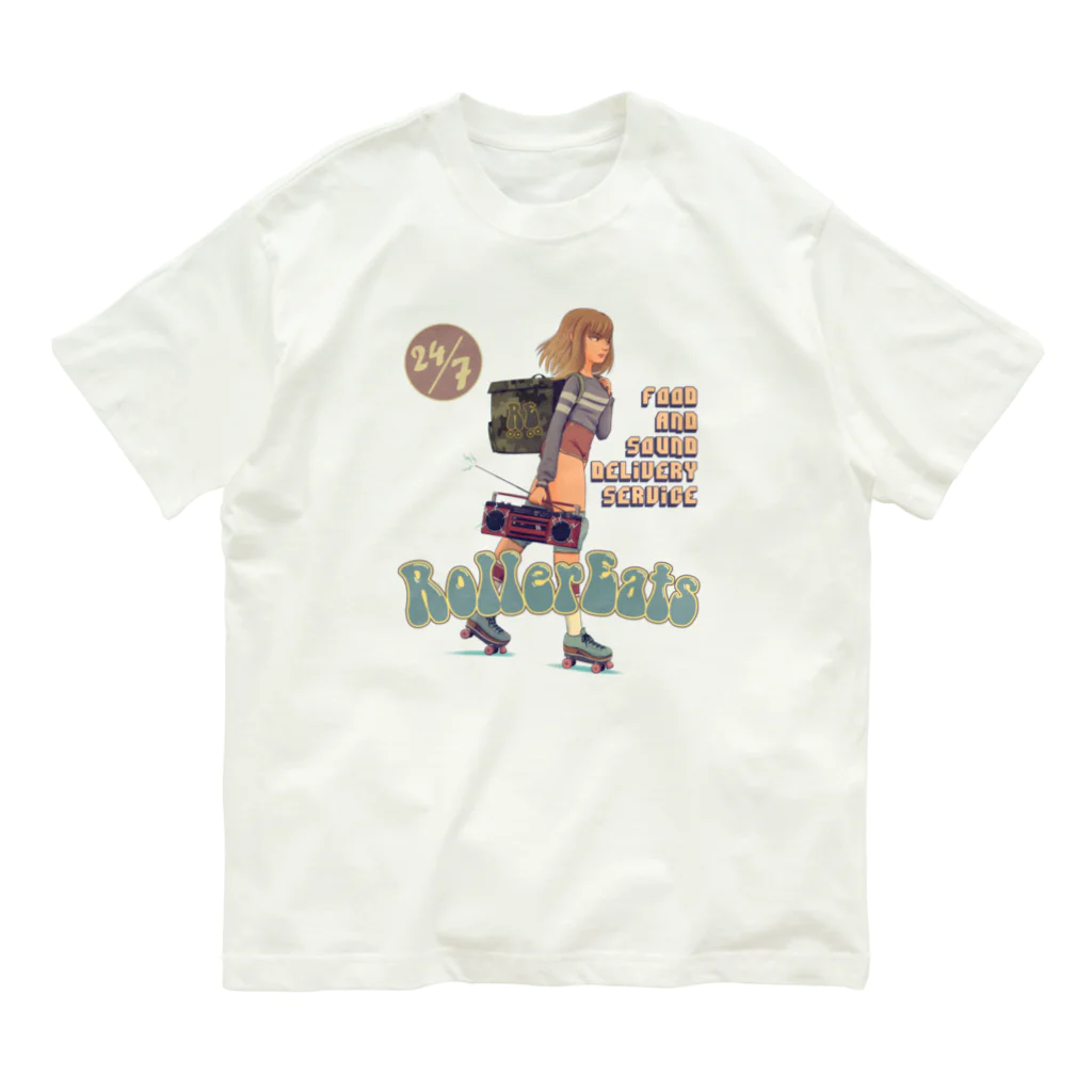 nidan-illustrationの"ROLLER EATS" Organic Cotton T-Shirt