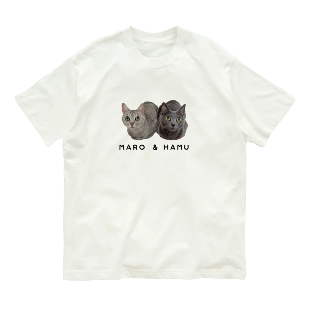 ねこほうチャンネル公式グッズのハムマロ姉妹Tシャツ オーガニックコットンTシャツ