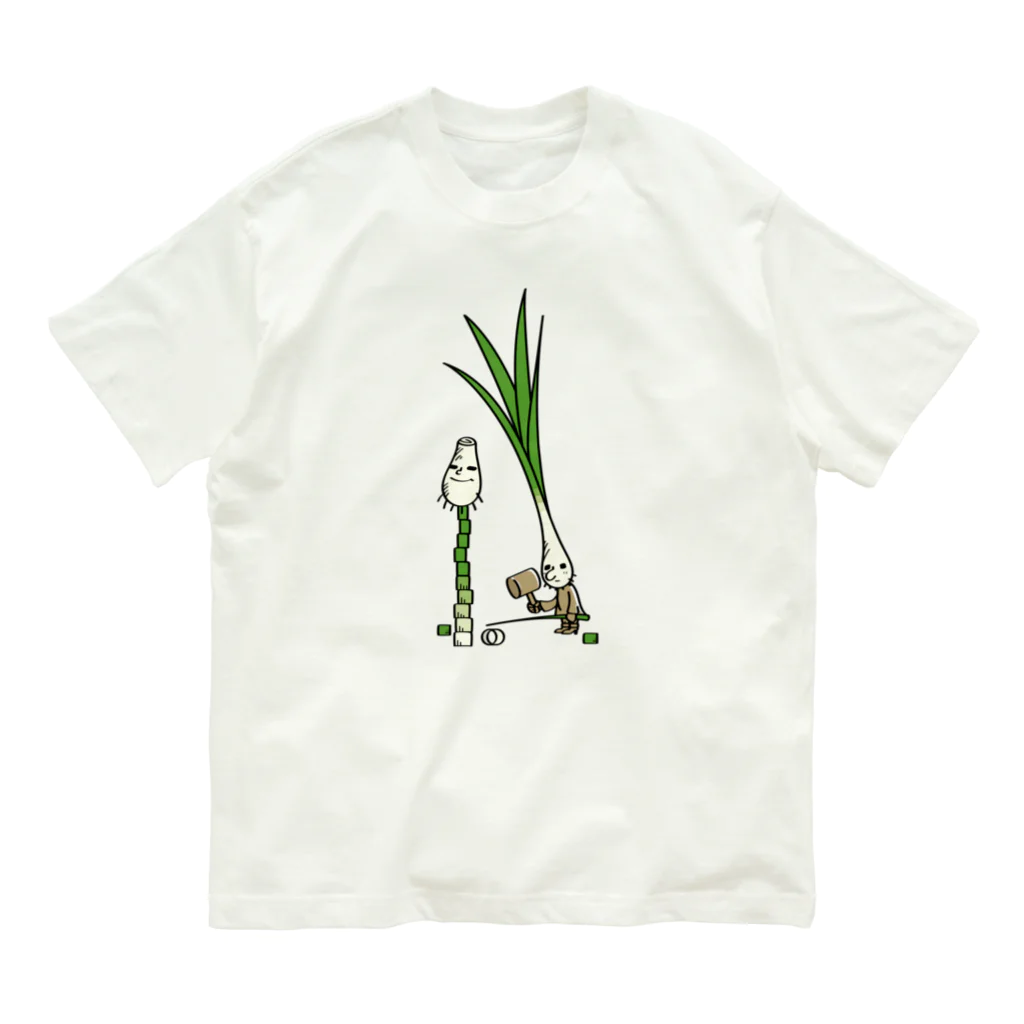 イラスト MONYAAT のワケギくんとコネギくん Organic Cotton T-Shirt