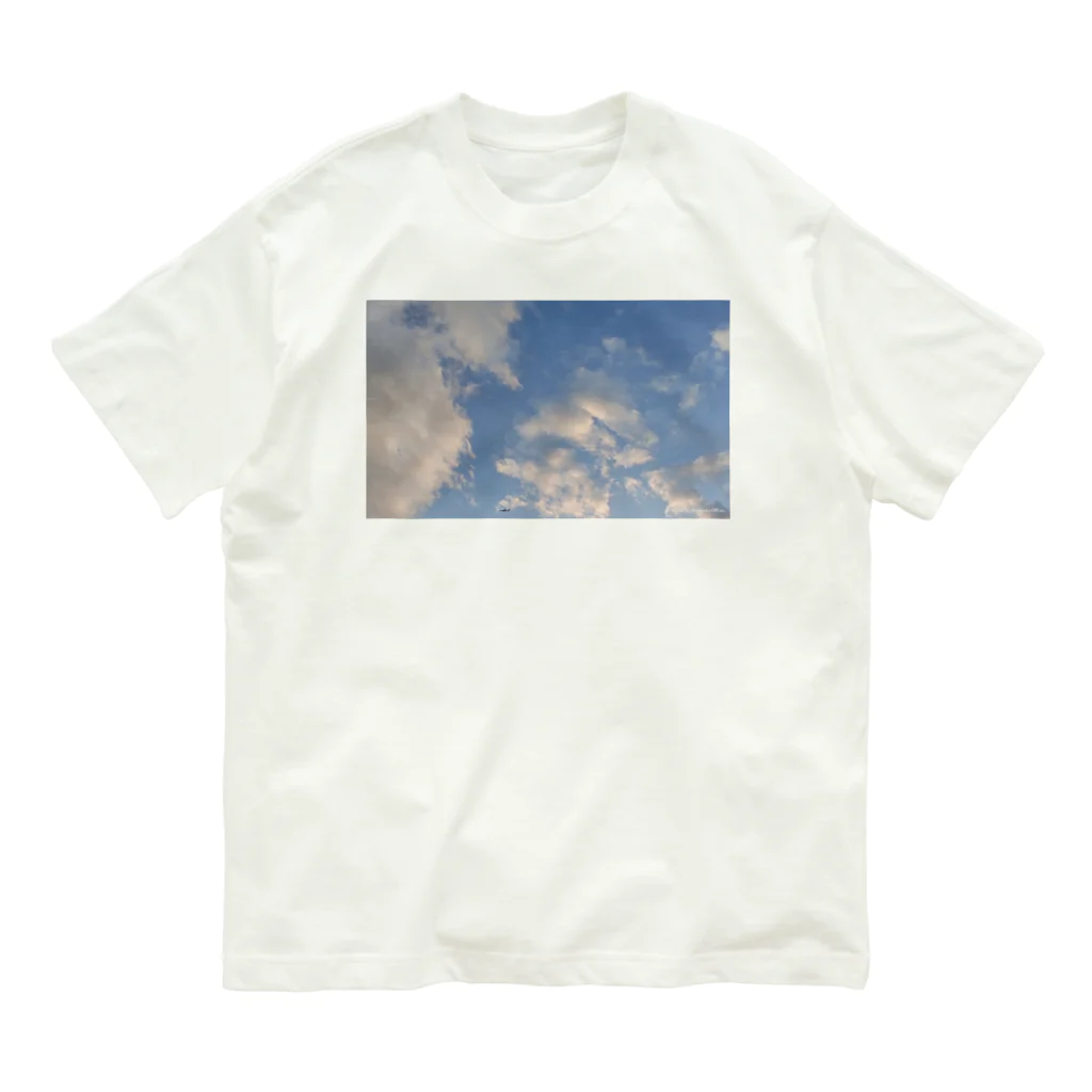 Yuruyuru Market (ゆるゆる　まーけっと)の空に飛行機 Organic Cotton T-Shirt