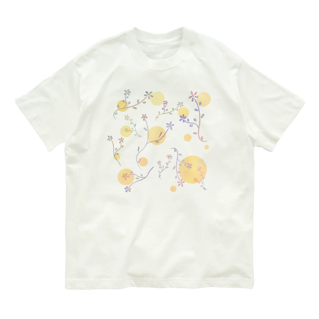 Lily bird（リリーバード）のパステルカラー草花 オーガニックコットンTシャツ