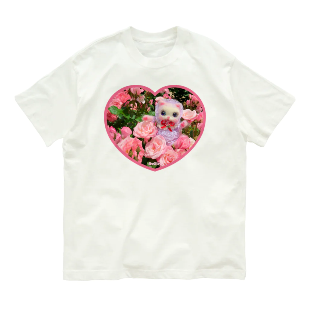 メルティカポエミュウの薔薇とベリー❤️ オーガニックコットンTシャツ