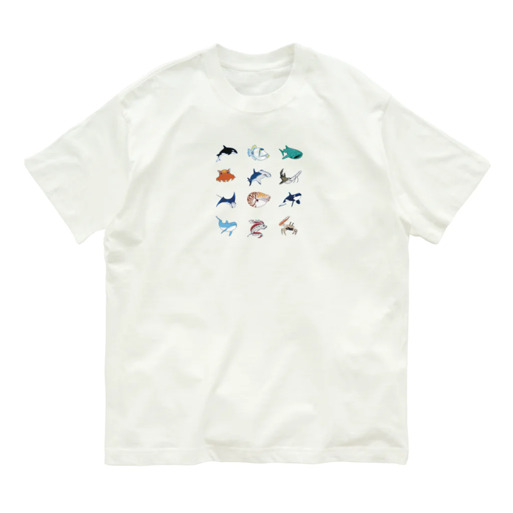 冥王星の海洋生物詰め合わせ オーガニックコットンTシャツ