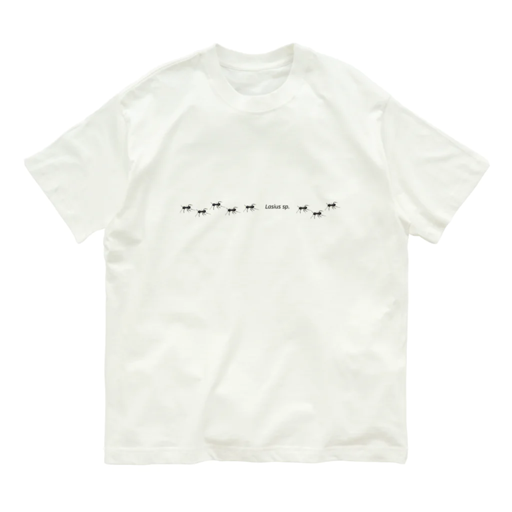 L_arctoaのクロクサアリの行列 オーガニックコットンTシャツ