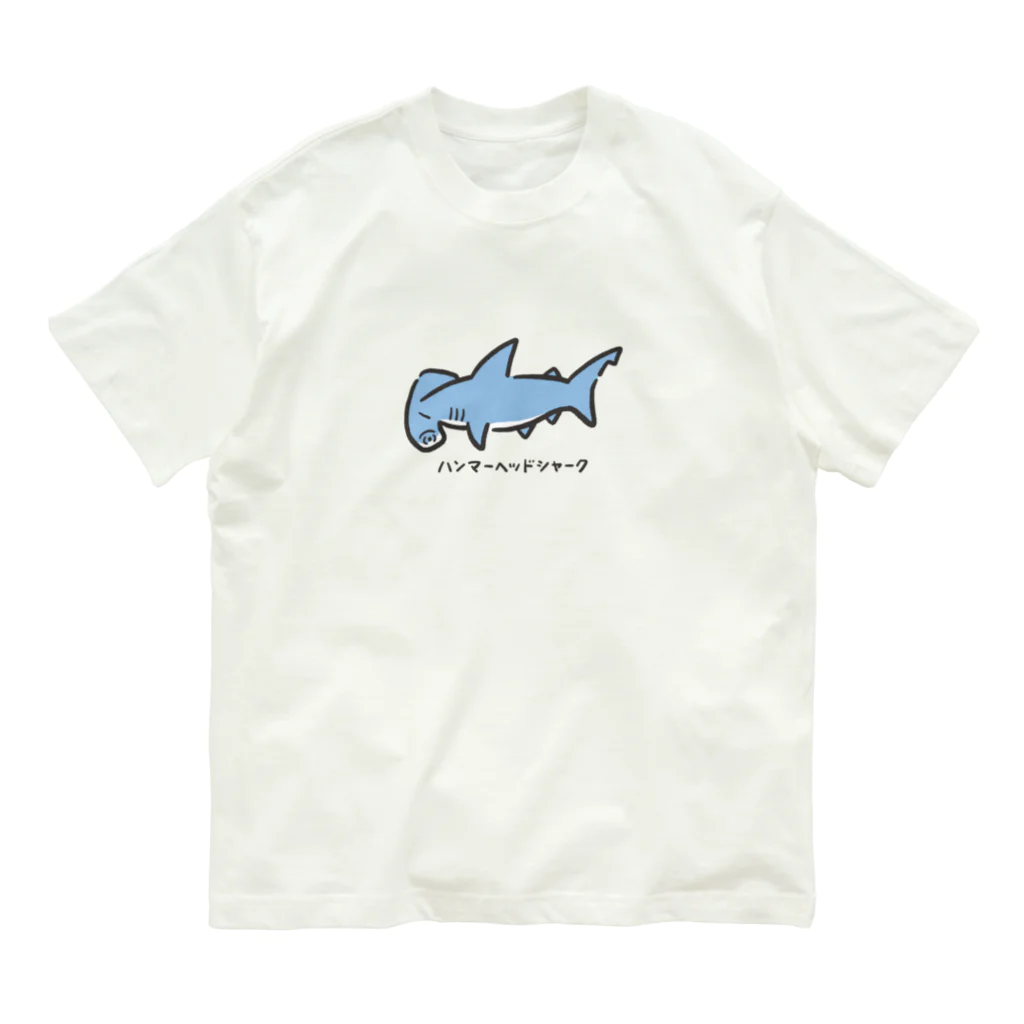 mincruのハンマーヘッドシャーク オーガニックコットンTシャツ