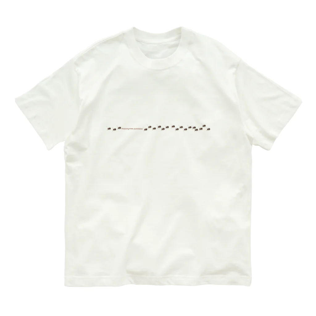 L_arctoaのアミメアリの行列 オーガニックコットンTシャツ