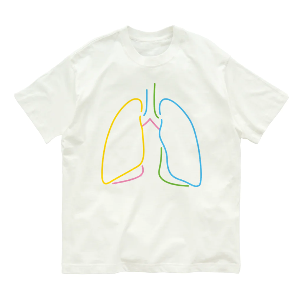 8anna storeの人体のなぞ。カラフルな肺。 Organic Cotton T-Shirt