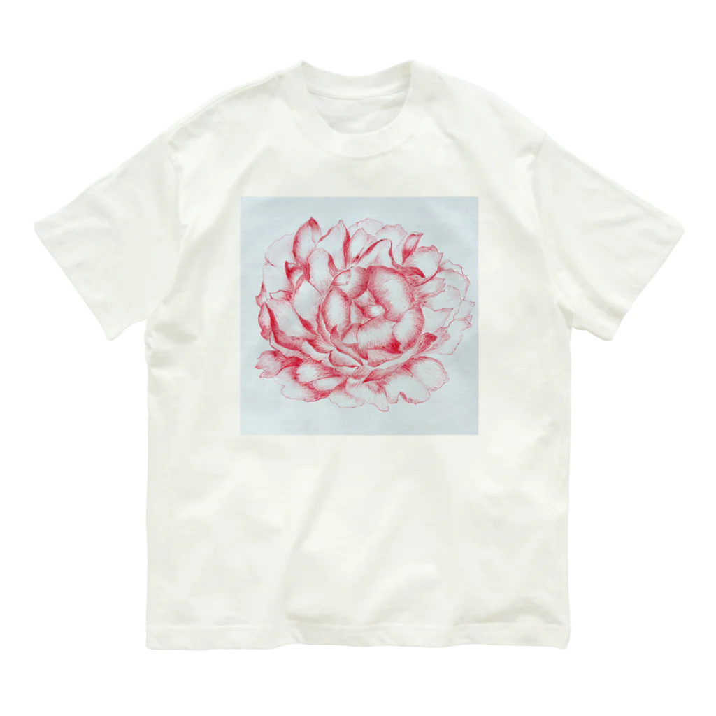 ピッチーの芍薬 peony オーガニックコットンTシャツ