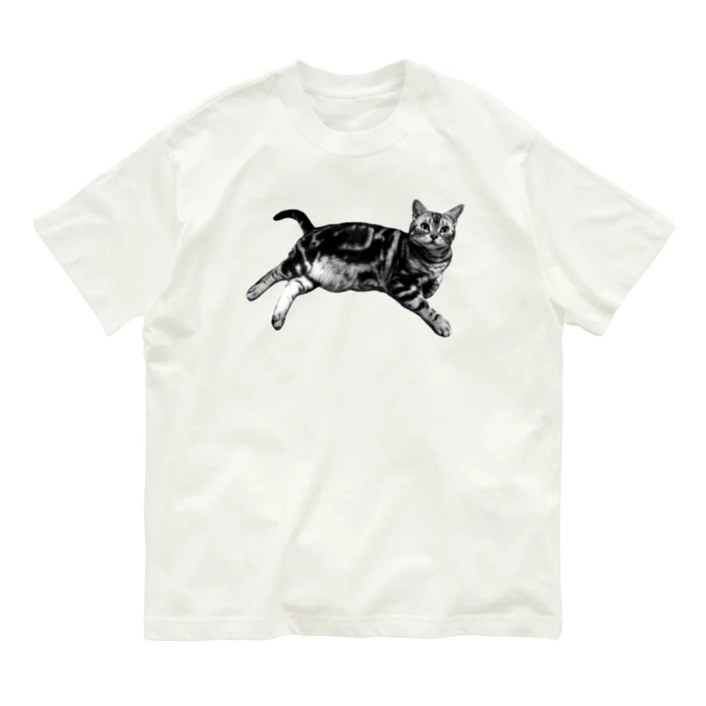 のじまちゃんねるのねこのマャーちゃん ごろり Organic Cotton T-Shirt