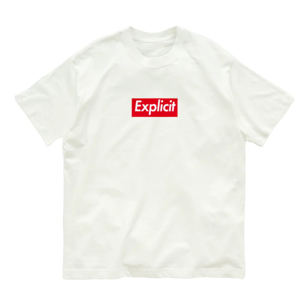 orumsの露骨な [Explicit] -Red Box Logo- オーガニックコットンTシャツ
