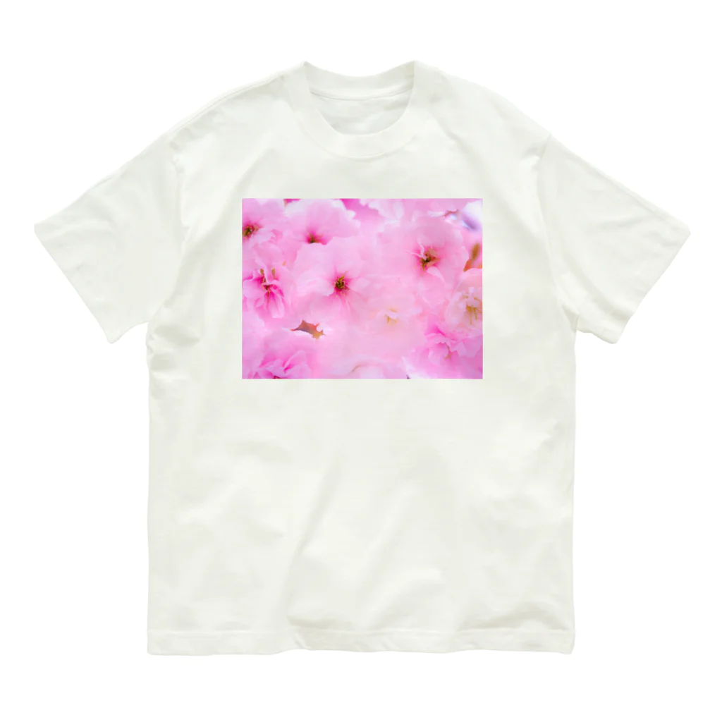 nu.のdouble cherry blossom Organic Cotton T-Shirt