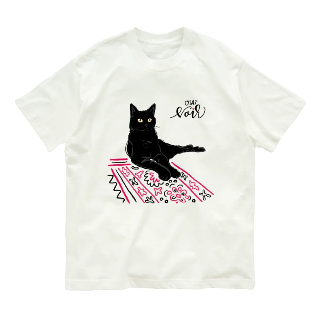 N-huluの黒猫ノワールちゃん Organic Cotton T-Shirt