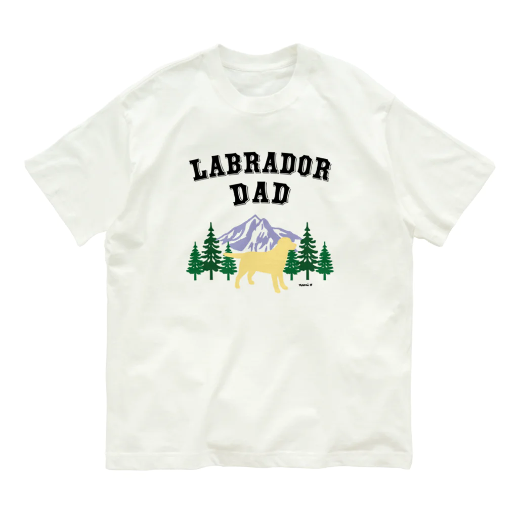 ハッピー・ラブラドールズのLabrador Dad イエローラブラドール オーガニックコットンTシャツ