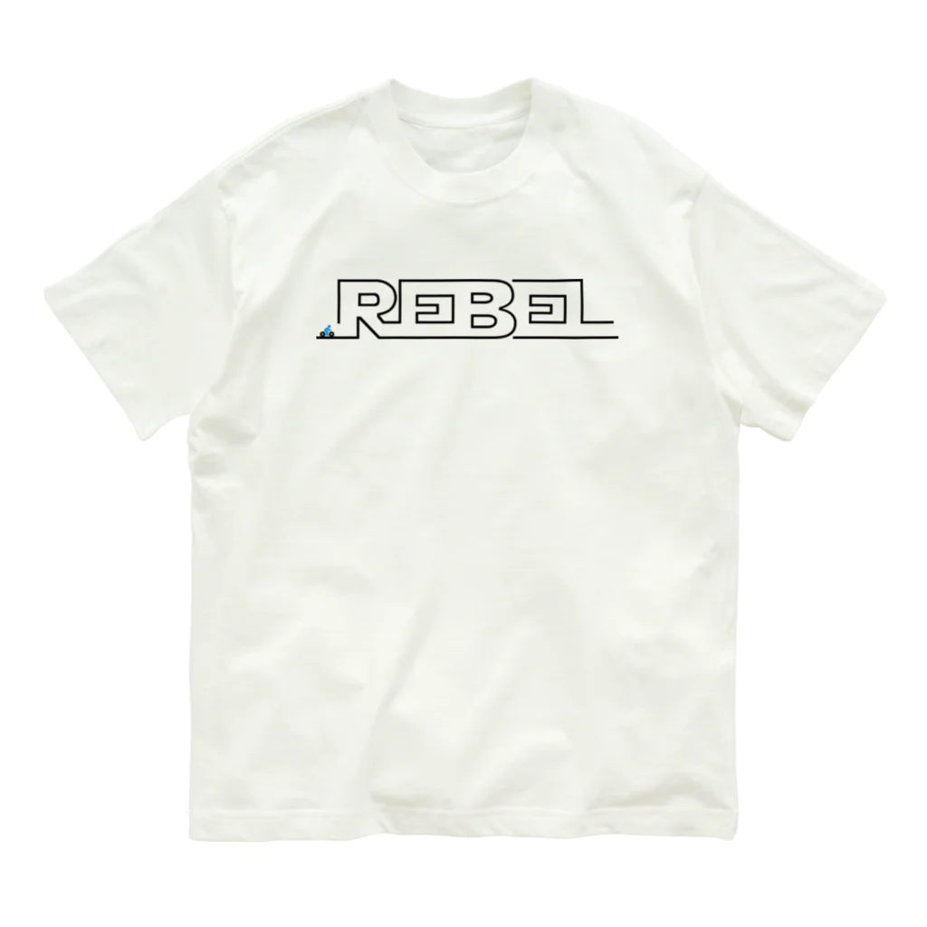 GALACTIC REBELのREBEL LINE BLACK オーガニックコットンTシャツ