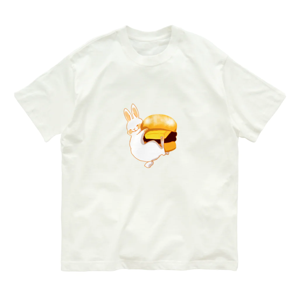 アイネっこのお店のあんバターパンとうさぎ Organic Cotton T-Shirt