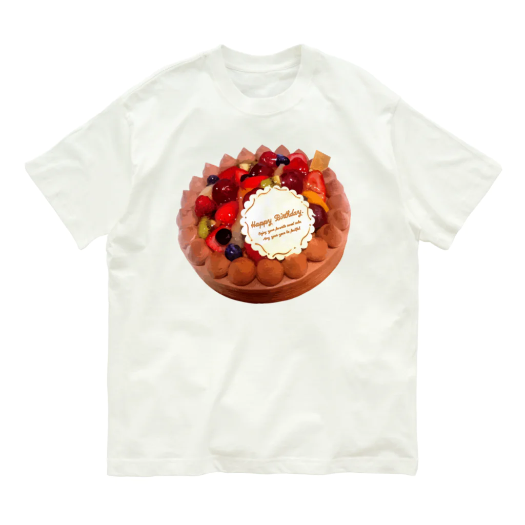 kimchinのフルーツたっぷりのデコレーションケーキ オーガニックコットンTシャツ