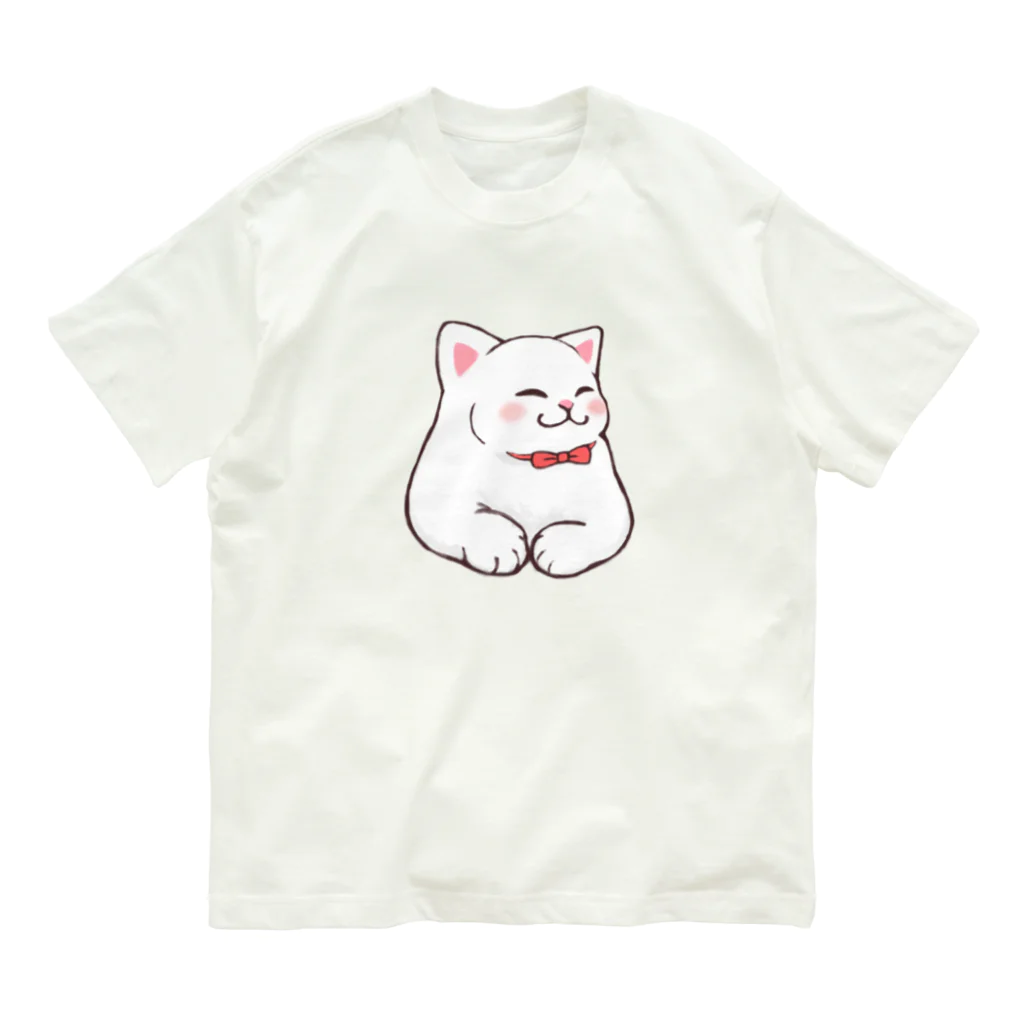 ふわにゃんshopのごきげんにゃんこ オーガニックコットンTシャツ