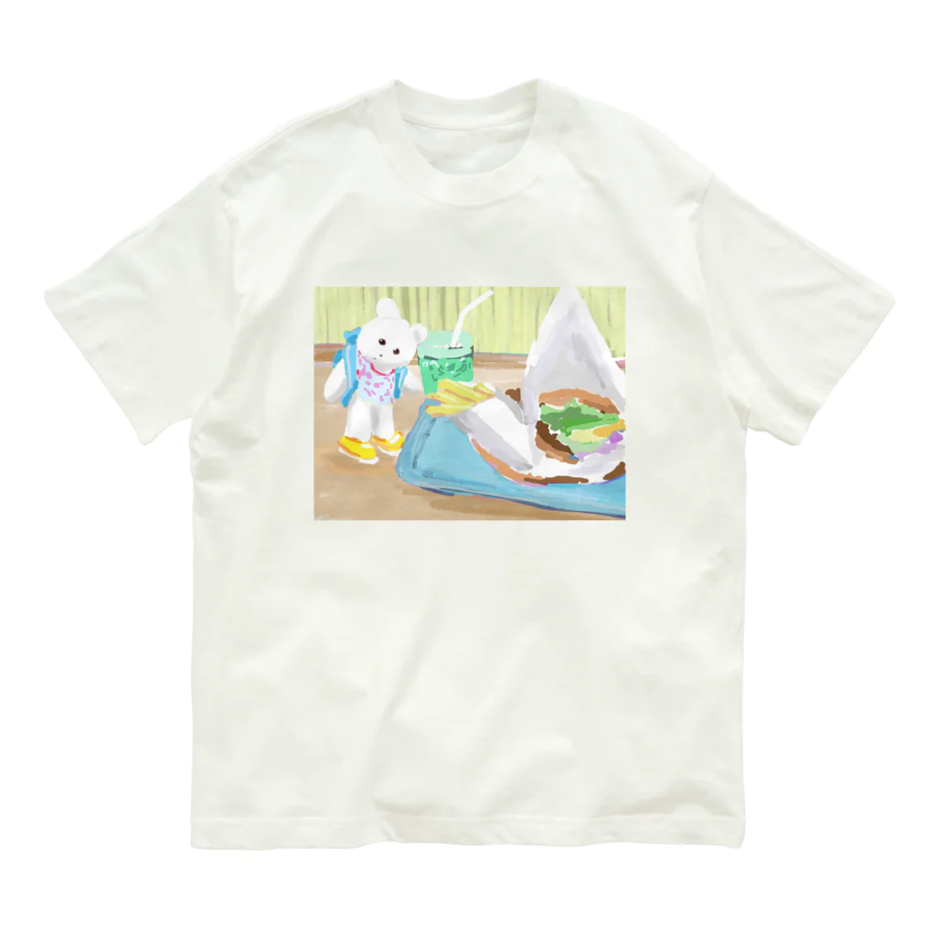 くまきちショップやさんのバーガーやさん Organic Cotton T-Shirt