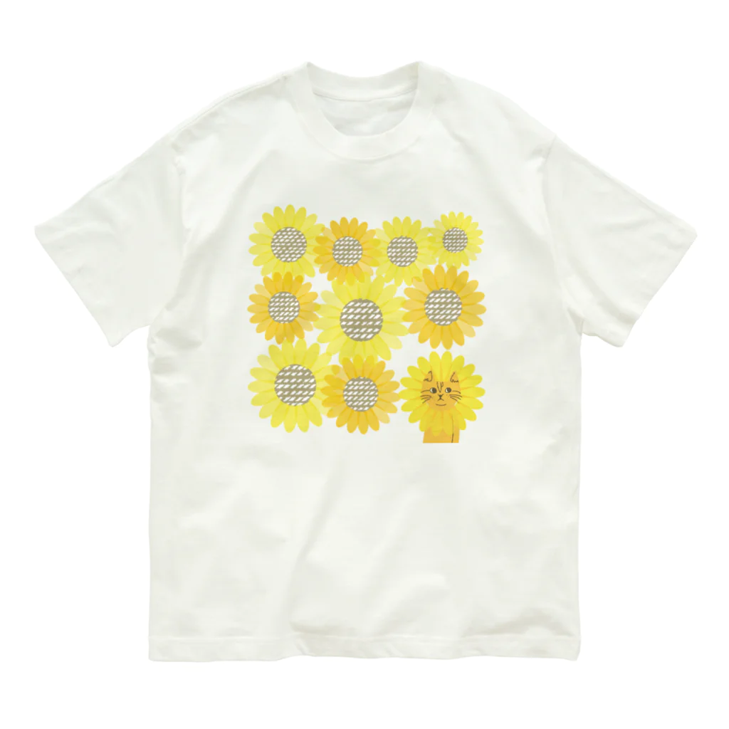 mapechiのトラネコしまお、ボクがなりたかったのはひまわりじゃなくて、、、w Organic Cotton T-Shirt