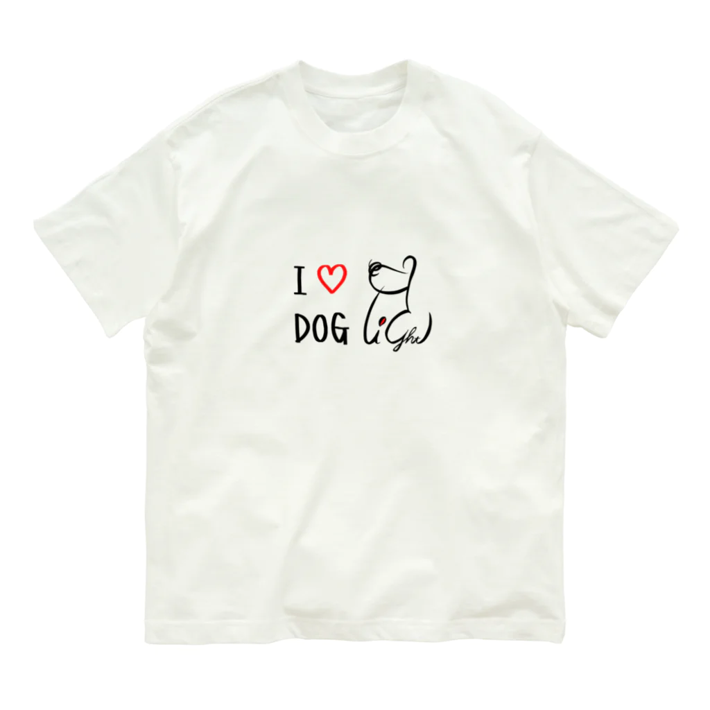 DelightのI ♡ DOG オーガニックコットンTシャツ